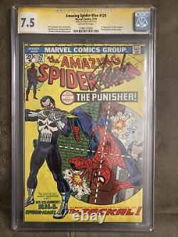 Amazing Spider-man #129 1ST PUNISHER Signed Stan Lee CGC SS 7.5