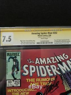 Amazing Spider-man 252 Cgc 7.5 Ss Signed By Stan Lee 1st Black Costume