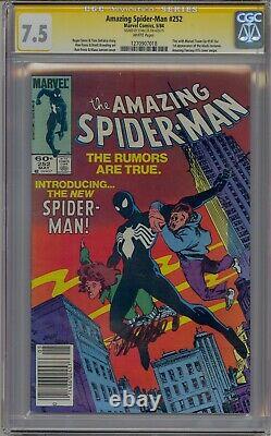 Amazing Spider-man #252 Cgc 7.5 Ss Signed Stan Lee 1st Black Costume Newsstand