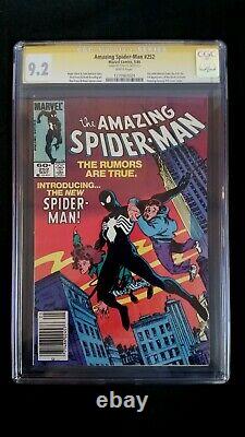 Amazing Spider-man #252 Cgc 9.2 Ss Signed Stan Lee White Pages Newsstand Venom