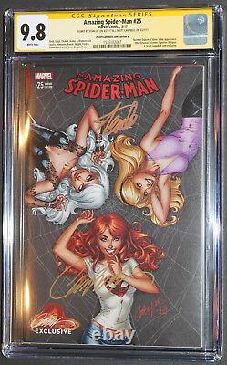 Amazing Spider-man #25variant Bcgc Ss 9.8 Signed 2x By Stan Lee & Campbell