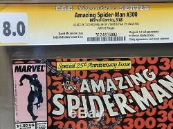 Amazing Spider-man #300 Cgc 8.0 Ss Signed Stan Lee & Todd Mcfarlane Venom
