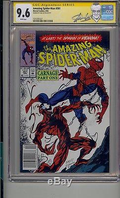 Amazing Spider-man #361 Cgc 9.6 Ss Signed Stan Lee 1st Carnage Newsstand Variant