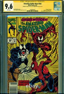 Amazing Spider-man #362 Cgc 9.6 2x Signed By Stan Lee & M Bagley! All Newsstand