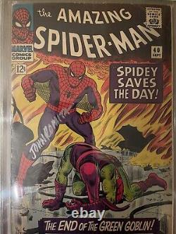 Amazing Spider-man #40 Cbcs Ss 3.0 Signed By John Romita Sr. Green Goblin Origin