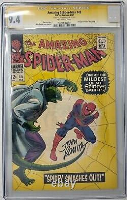 Amazing Spider-man #45 Marvel 1967 Cgc 9.4 Nm Signed By John Romita
