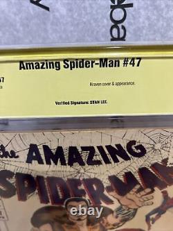 Amazing Spider-man 47 Cbcs 7.5 Signed Stan Lee Autographed Movie Kraven Hunter