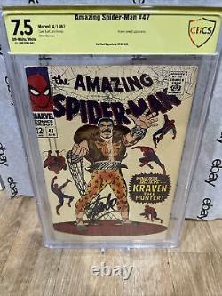 Amazing Spider-man 47 Cbcs 7.5 Signed Stan Lee Autographed Movie Kraven Hunter
