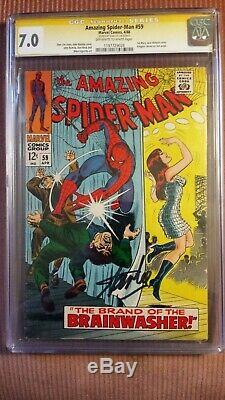 Amazing Spider-man #59 Cgc 7.0 Oww Ss Stan Lee Signed Cgc #1197729026