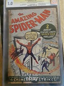 Amazing SpiderMan 1 CGC 1.0 SS Signed by Stan Lee 1963. Grail key. Nuff said