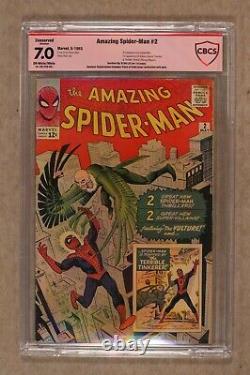 Amazing Spiderman # 2 First Vulture, 3rd Spiderman CBCS 7.0? STAN LEE SIGNED