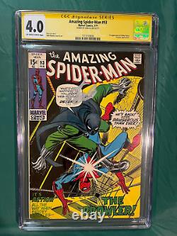 Amazing Spiderman #93 CGC 4.0 SS Signed Stan Lee! 1st App A Stacy, Prowler 1971