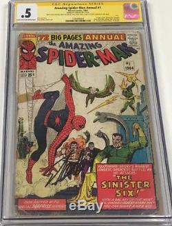 Amazing Spiderman Annual #1 Signed Stan Lee CGC 1st Appearance of Sinister Six