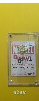 (Auto signed) Stan Lee (XAVIER) X-men Greatest Battle Sketch FEX LOA (JSA)