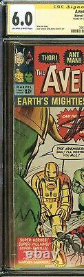 Avengers #1 1963 CGC 6.0 SIGNED STAN LEE Origin 1st Avengers Fantastic Four LOKI