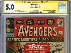 Avengers #1 CGC 5.0 VG/FN Signed STAN LEE Origin & 1st appearance of Avengers
