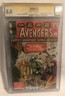 Avengers #1 Cgc 8.0 Stan Lee Signed Awesome Comic 1963