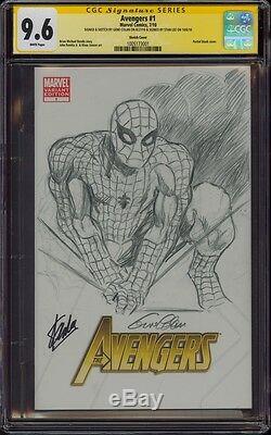 Avengers 1 Cgc 9.6 2x Ss Gene Colan Sketch Art Spider-man Signed Stan Lee Mint