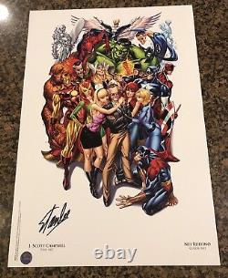 Avengers #1 SDCC Heroes Campbell Color Litho Signed by Stan Lee with COA