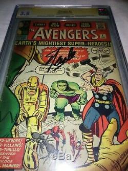 Avengers #1 Signed By Stan Lee Cgc 3.5, Put A Piece Of History In The Box