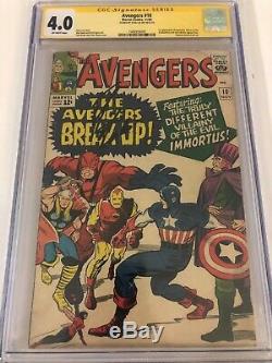 Avengers #10 CGC 4.0 SS Signed by STAN LEE 1964