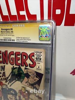 Avengers #4 (1964) -CGC 5.0 SS Stan Lee Signed 1st Silver Age Cap America