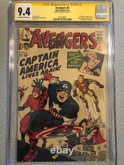 Avengers 4! Cgc 9.4! Sig. Series Signed Stan Lee! Highest Graded! 1 Of 4