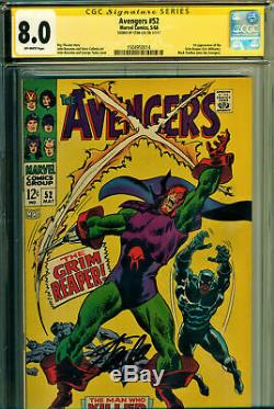 Avengers #52 CGC 8.0 SS Signed Stan Lee 1st Grim Reaper, Black Panther Joins