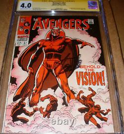 Avengers 57 CGC SS SIGNED Stan Lee 1st Vision Marvel 1968 Ultron Black Widow app