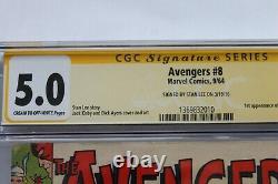 Avengers #8 CGC 5.0 (Marvel) Signed Stan Lee