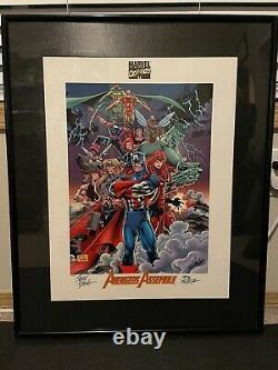 Avengers Lithograph Signed by Stan Lee, Tom Palmer, and Steve Epting