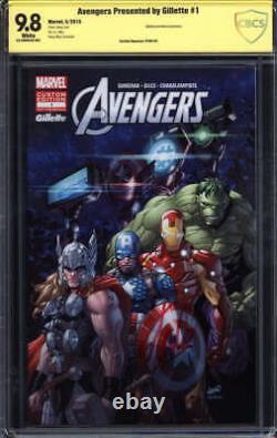 Avengers Presented By Gillette #1 Cbcs 9.8 White Pages // Signed Stan Lee
