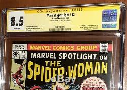CGC 8.5 ss Signed Stan Lee Marvel Spotlight 32 White Pages. 1st App Spider-Woman