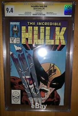 CGC SS 9.4 Incredible Hulk #340 Wolverine Classic Cover signed by Stan Lee White