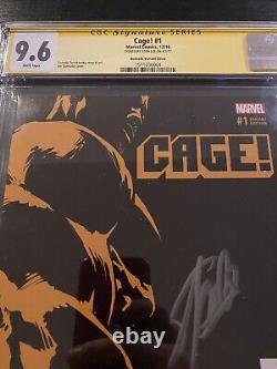 Cage! #1 CGC 9.6 SS Signed Stan Lee Quesada Variant Cover Luke Cage White Pages