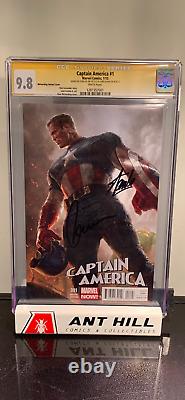 Captain America #1 (2013) CGC SS 9.8 Signed by Chris Evans and Stan Lee