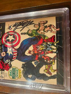 Captain America #100 4/68 Cbcs 9.0 Ss Stan Lee! Super Iconic Signed Key