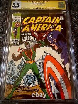 Captain America #117 Cgc Ss 5.5 Signed By Stan Lee & Joe Sinnott Key 1st Falcon