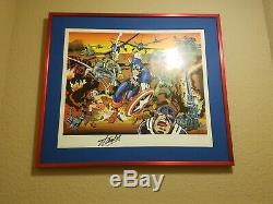 Captain America Print Signed Jack Kirby & Stan Lee Auto AP # 23/95 Avengers 50th