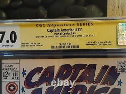 Captain america 111 cgc ss 7.0 Signed 3X Stan Lee, Joe Sinnott, Jim Steranko