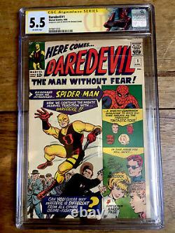 Daredevil #1 1st Appearance Daredevil 1964 Signed Stan Lee CGC SS 5.5 2078011010