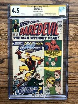 Daredevil #1 CGC 4.5 1964 Silver Age Key! 1st app Daredevil signed by Stan Lee