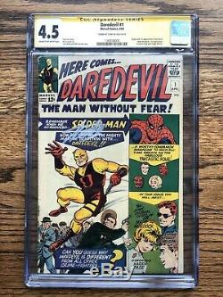 Daredevil #1 CGC 4.5 1964 Silver Age Key! 1st app Daredevil signed by Stan Lee