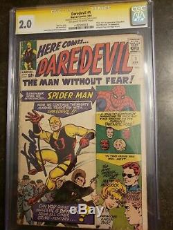 Daredevil 1 cgc 2.0 signed by Stan Lee 1st appearance of daredevil