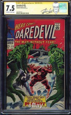 Daredevil #28 Cgc 7.5 Oww Pages Ss Stan Lee Signed Cgc #1227701017