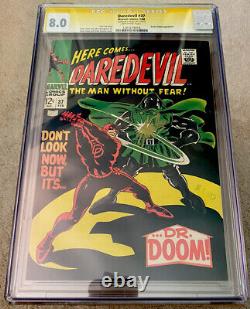 Daredevil 37 Cgc 8.0 Ss Signed By Stan Lee Doctor Doom 1968- Silver Age