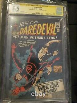 Daredevil 7 CGC 5.5 SS 2x Signed Stan Lee & Charlie Cox MCU1st Red Costume