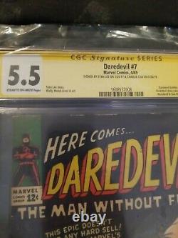 Daredevil 7 CGC 5.5 SS 2x Signed Stan Lee & Charlie Cox MCU1st Red Costume