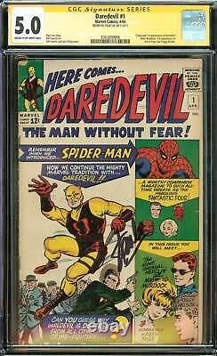 Daredevil, Vol. 1 #1 (1964) CGC 5.0 FN SIGNED STAN LEE Origin and 1st app Darede