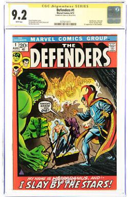 Defenders #1 CGC 9.2 1972 SIGNED STAN LEE SIGNATURE SS Hulk! WP! P10 113 cm